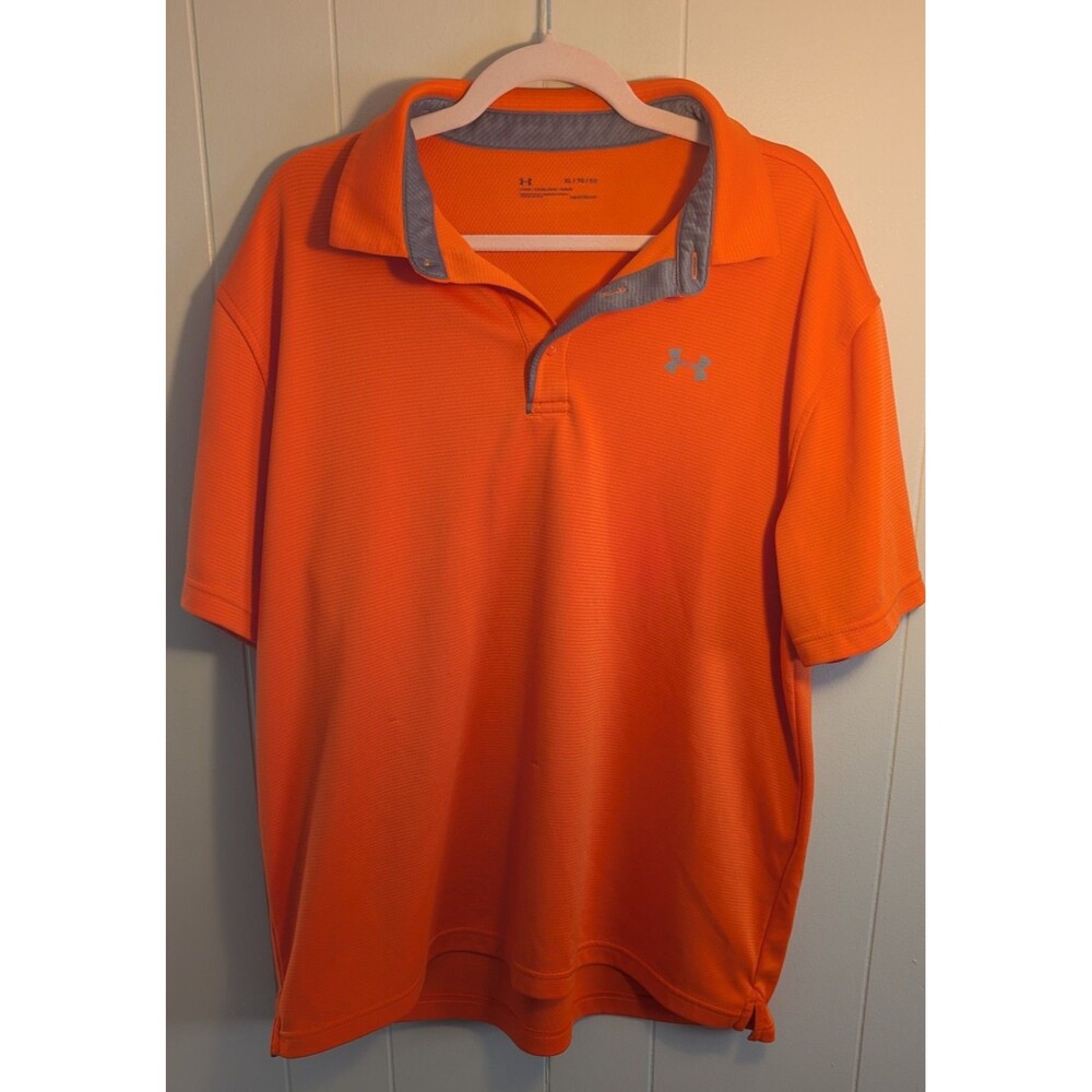 Under Armour Men's Orange HeatGear Loose Fit Polo Shirt XL
